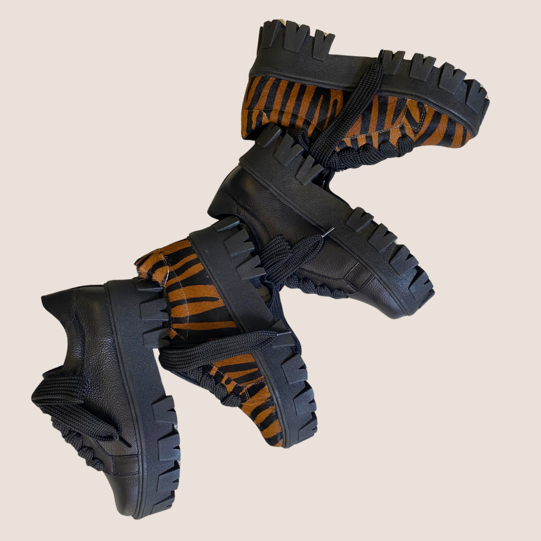 Pt Leather Tennis Shoes - Black