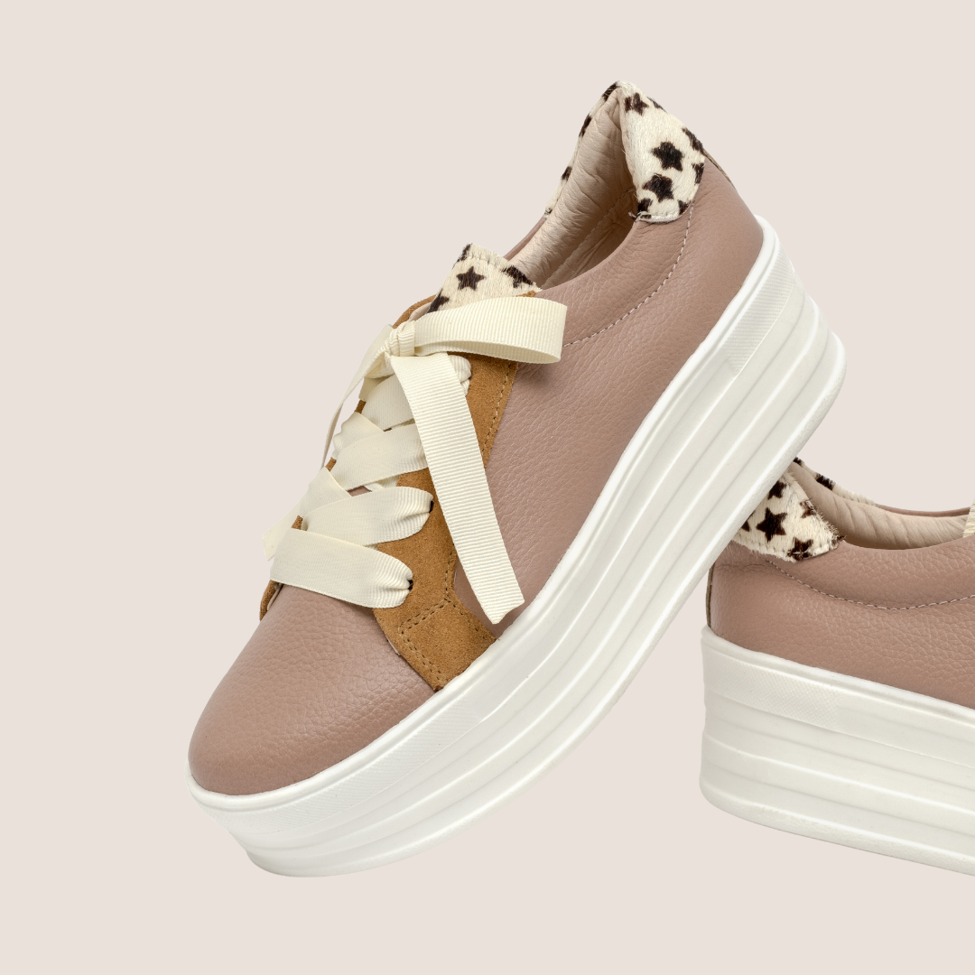 Leather Tennis Shoes - Rosewood Mix