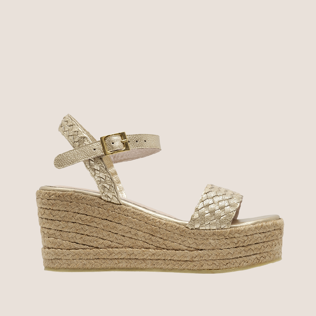 Woven Leather Nana - Gold