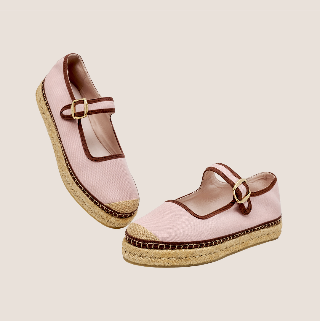 Mafalda Textile Espadrille - Nude x Café
