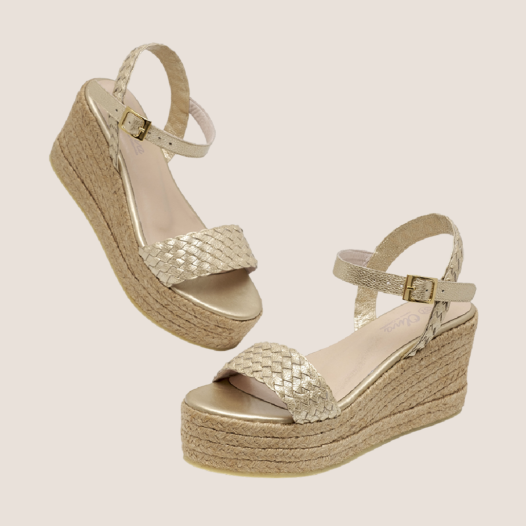 Woven Leather Nana - Gold