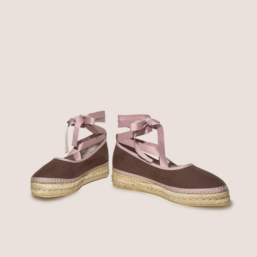 Eva Textil Espadrille - Coffee x Rosewood