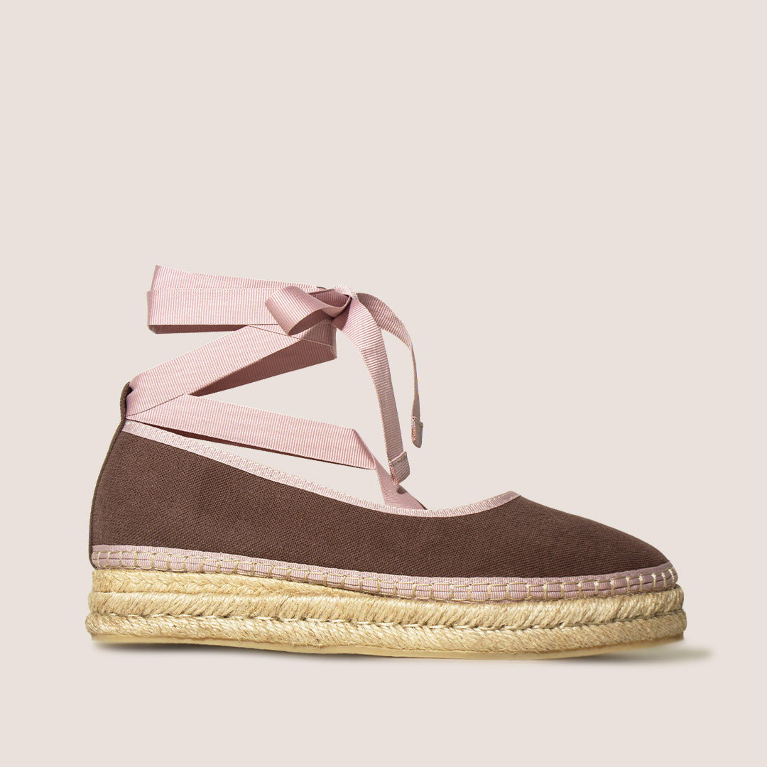 Eva Textil Espadrille - Coffee x Rosewood